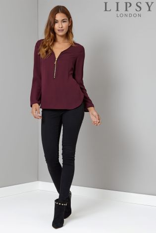 Lipsy Zip Front Blouse